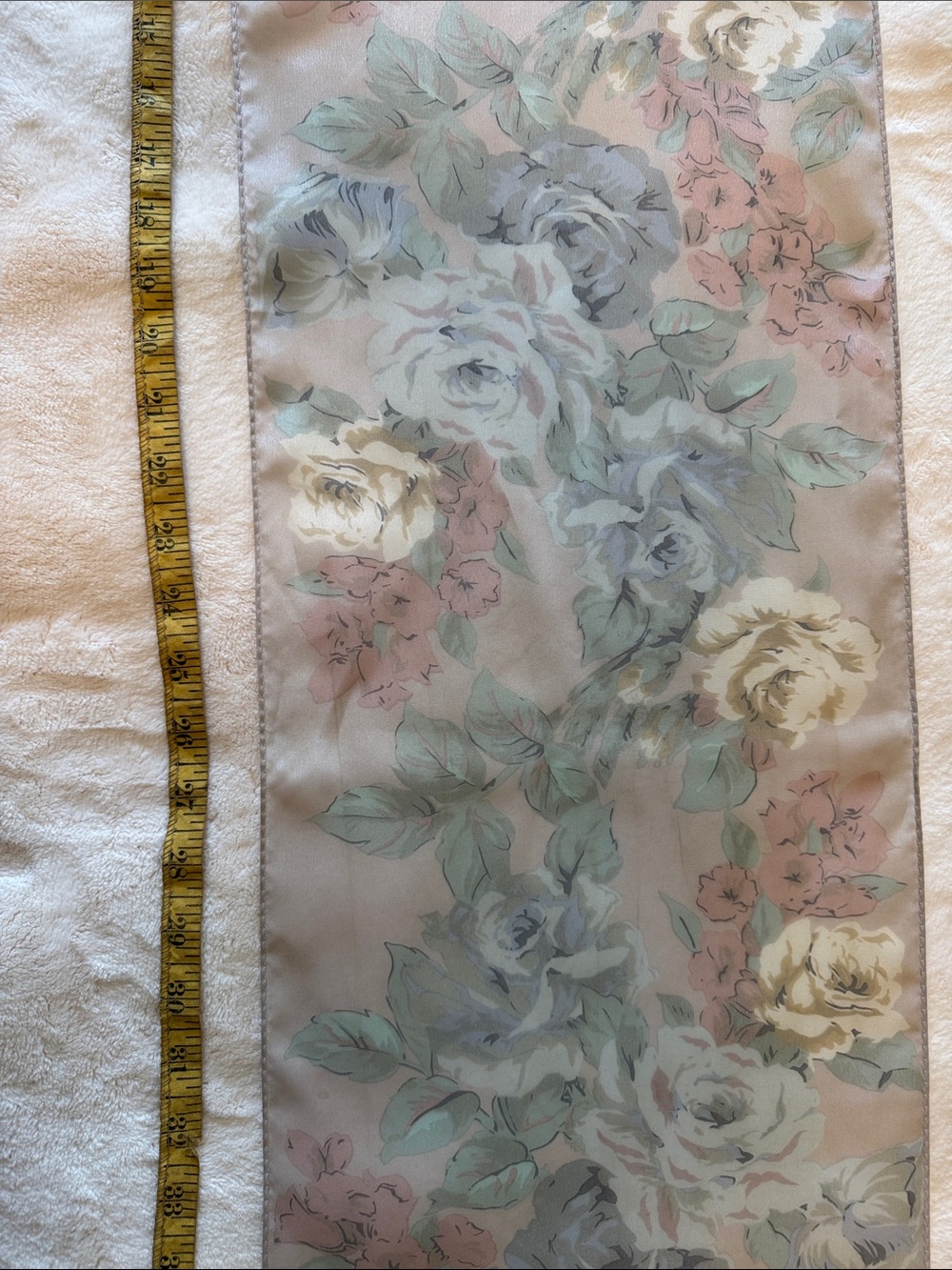 Floral Pastel scarf in Blush, blue & Cream